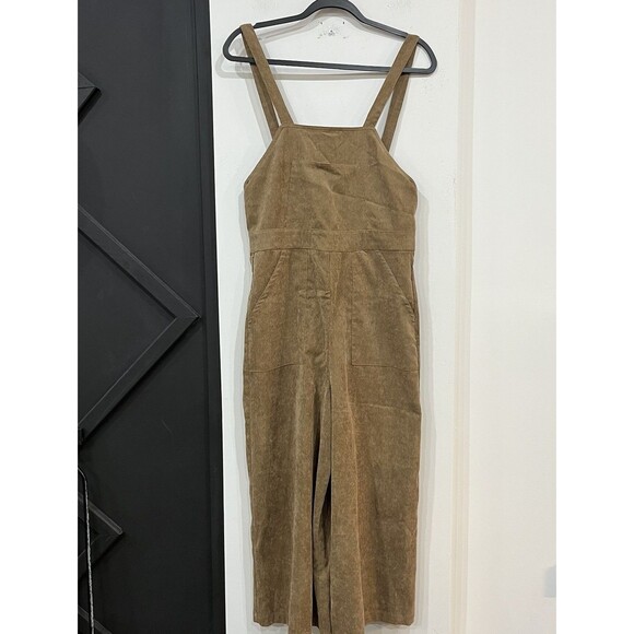 Flying Tomato Brown Corduroy Wide Leg Overalls Size Medium - Picture 1 of 7